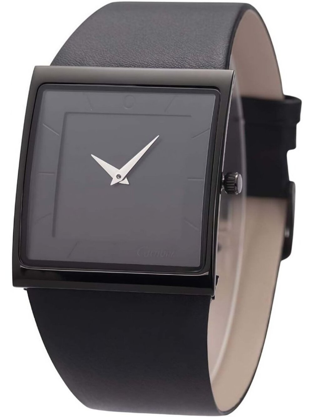 Men's Black Square Fashion Minimalist Quartz Casual Analog Classic Wrist Watches